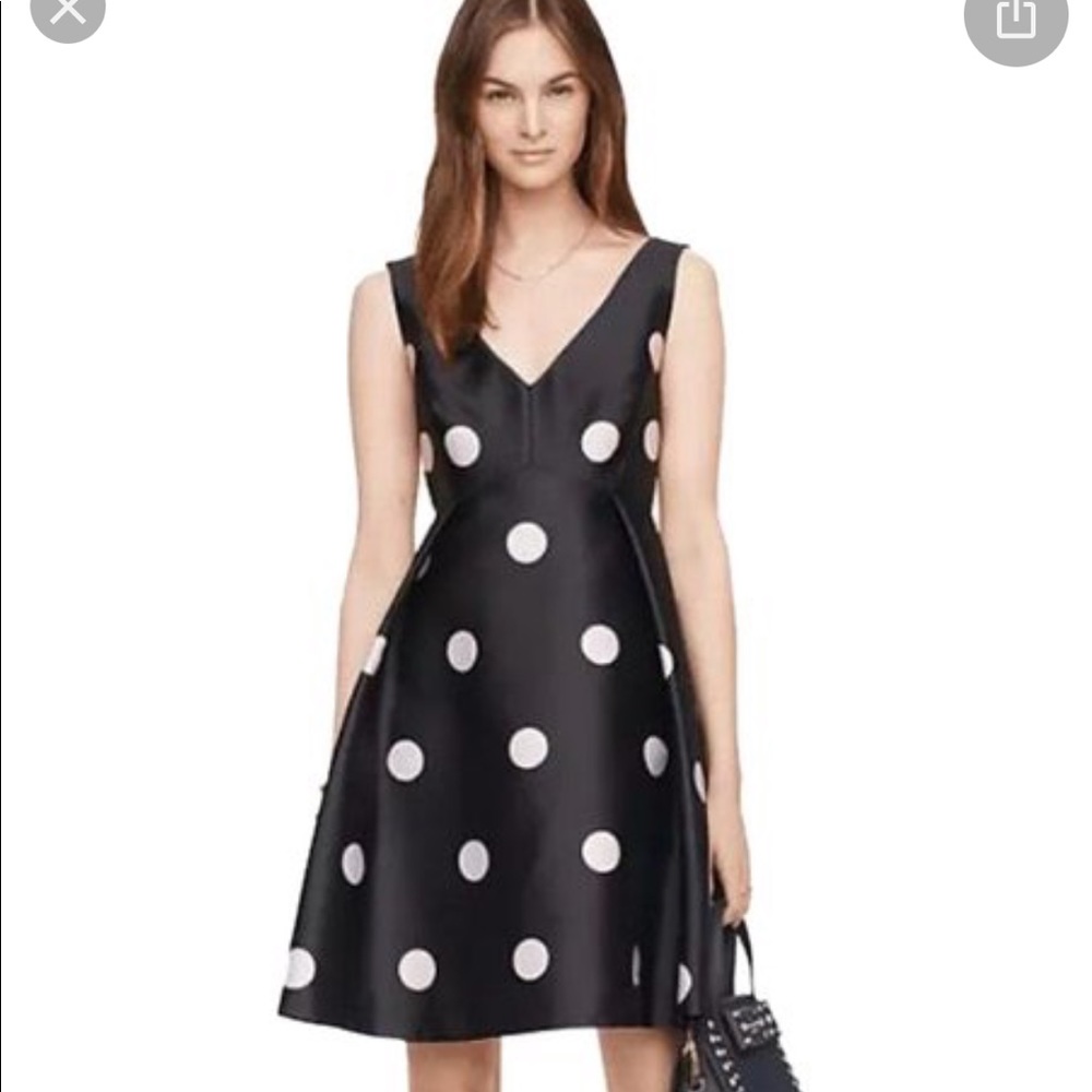 Kate Spade v-neck polka dot fit & flare dress NWT